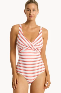 One Pieces|Sea Level Biarritz Cross Front One Piece Flame