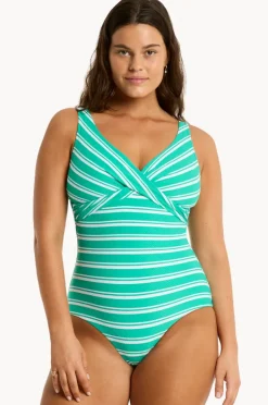 One Pieces|Sea Level Biarritz Cross Front One Piece Evergreen