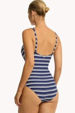 One Pieces|Sea Level Biarritz Cross Front One Piece French navy
