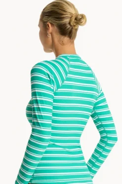 Rashies & Sunsuits|Sea Level Biarritz Long Sleeve Suntop Evergreen