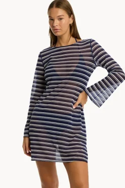 Overswim|Sea Level Biarritz Mesh Short Dress French navy