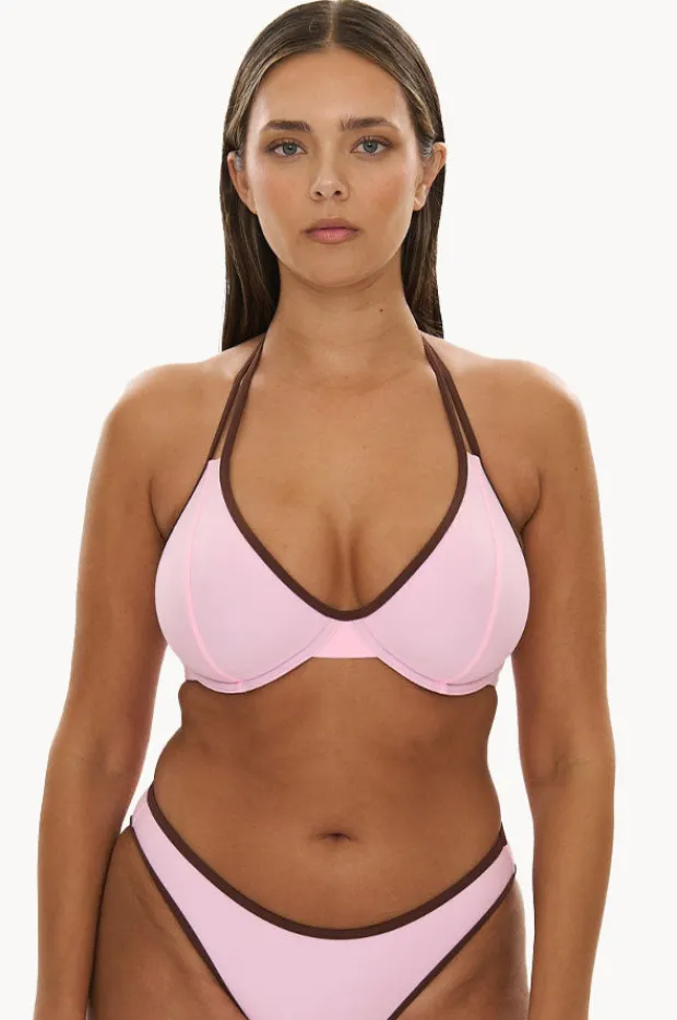 Bikini Tops|Raq Apparel Bind FF/G Cup Underwire Halter Floss/choc
