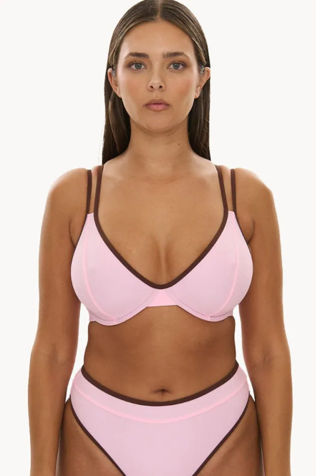 Bikini Tops|Raq Apparel Bind FF/G Cup Underwire Halter Floss/choc