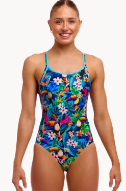 One Pieces|Funkita Birdie Wordie Diamond Back One Piece Navy/multi