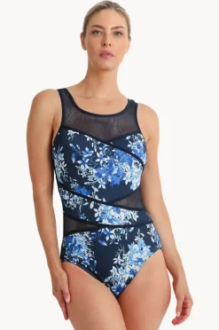 One Pieces|Poolproof Blissful Taped High Neck One Piece Navy