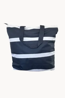 Beach Bags|Bags|Cherry Red Block Stripe Nylon Beach Bag Navy