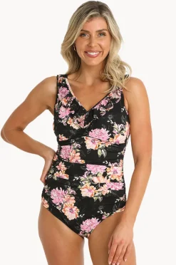 One Pieces|Jantzen Bloom DD/E Cup Mesh Frill One Piece Black