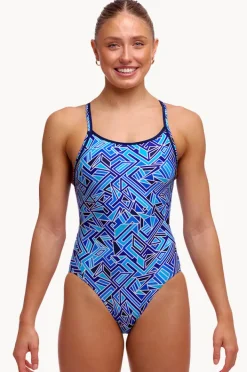 One Pieces|Funkita Bits Diamond Back One Piece Blue