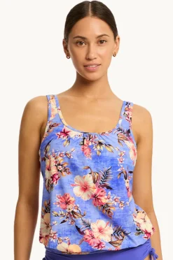 Tankini Tops|Sea Level Blue Hawaii Blouson Tankini Separate Iris
