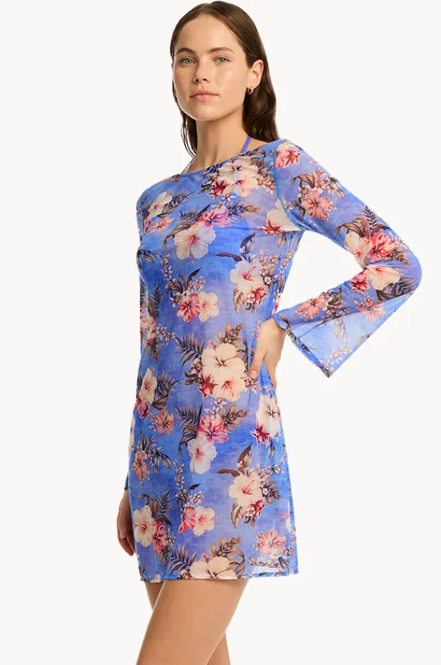 Dresses|Sea Level Blue Hawaii Mesh Short Dress Iris