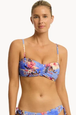 Bikini Tops|Sea Level Blue Hawaii Twist Bandeau Iris