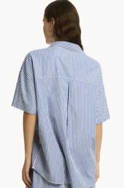 Tops|Sea Level Boathouse Aloha Shirt Blue