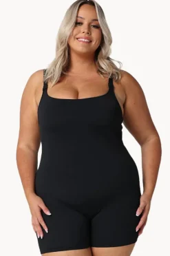 One Pieces|Capriosca Boyleg One Piece BLACK