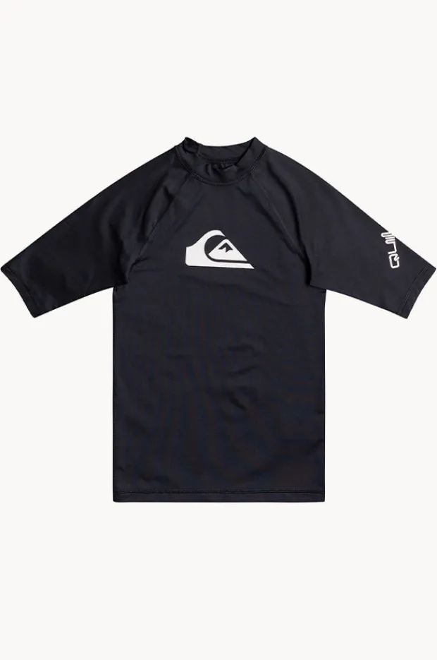 Rashies|Quiksilver Boys All Time Short Sleeve Rashie Black