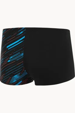 Trunks|Speedo Boys Allover Hyperboom V Cut Aquashort Black/Blue