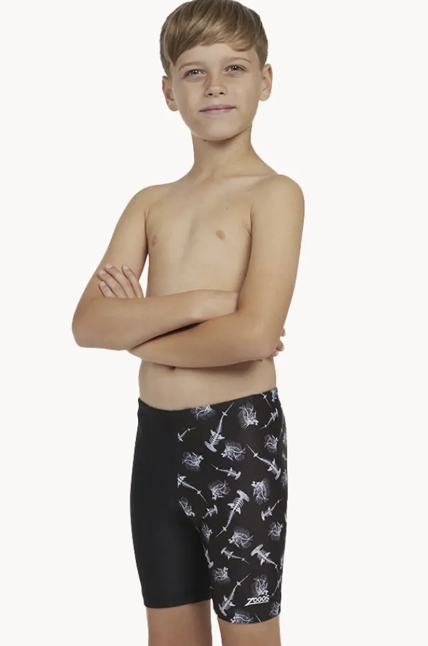 Jammers|Zoggs Boys Aquaray Mid Jammer Black/White