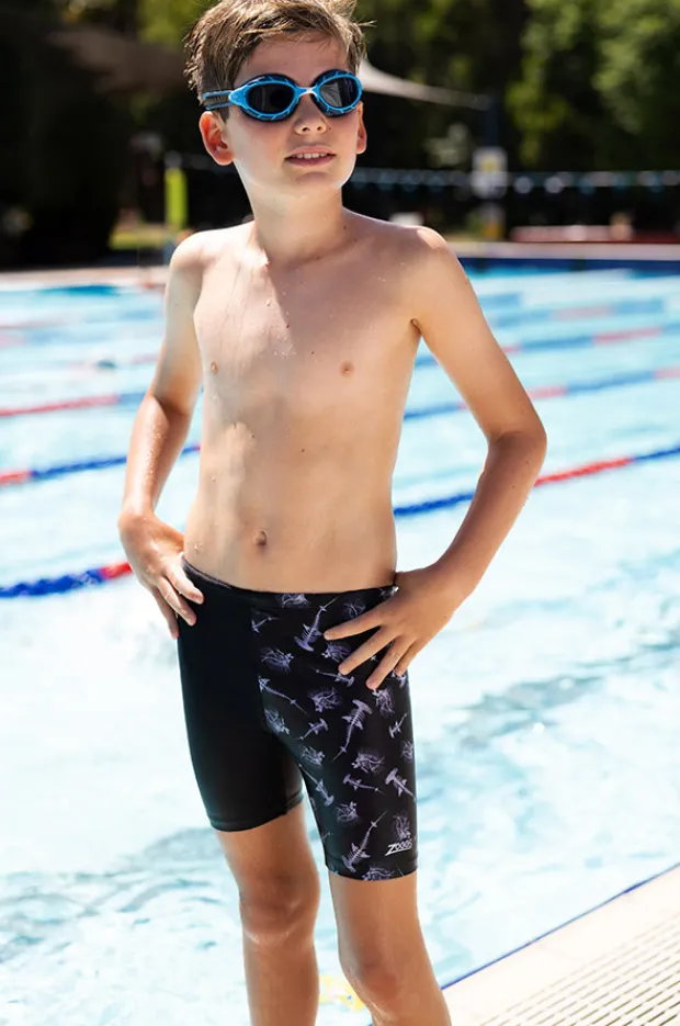 Jammers|Zoggs Boys Aquaray Mid Jammer Black/White