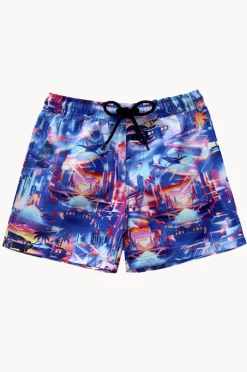 Boardshorts|Salty Ink Boys Arcade Boardshort Blue/orange