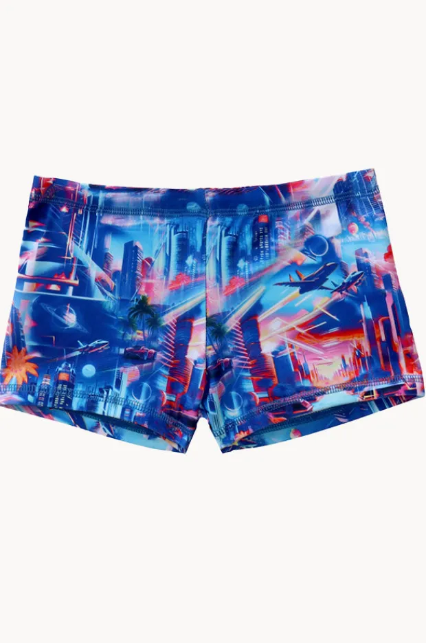 Trunks|Salty Ink Boys Arcade Euroleg Trunk Blue/orange