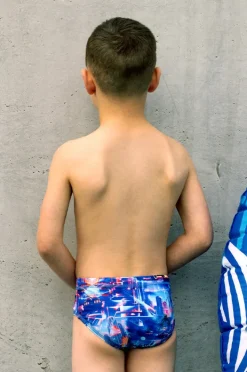 Briefs|Salty Ink Boys Arcade Racer Brief Blue/orange