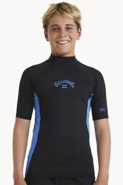 Rashies|Billabong Boys Arch Short Sleeve Suntop Black/Blue