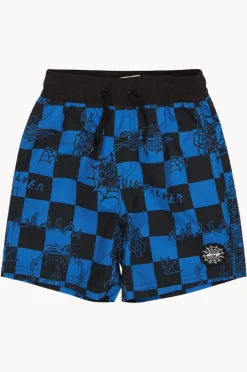 Boardshorts|Quiksilver Boys Beach Bones 13" Volley Boardshort Black/Blue