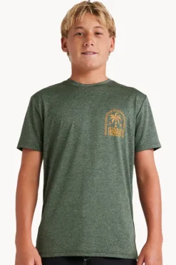 Rashies|Billabong Boys Big Wave Shazza Short Sleeve Suntop Military