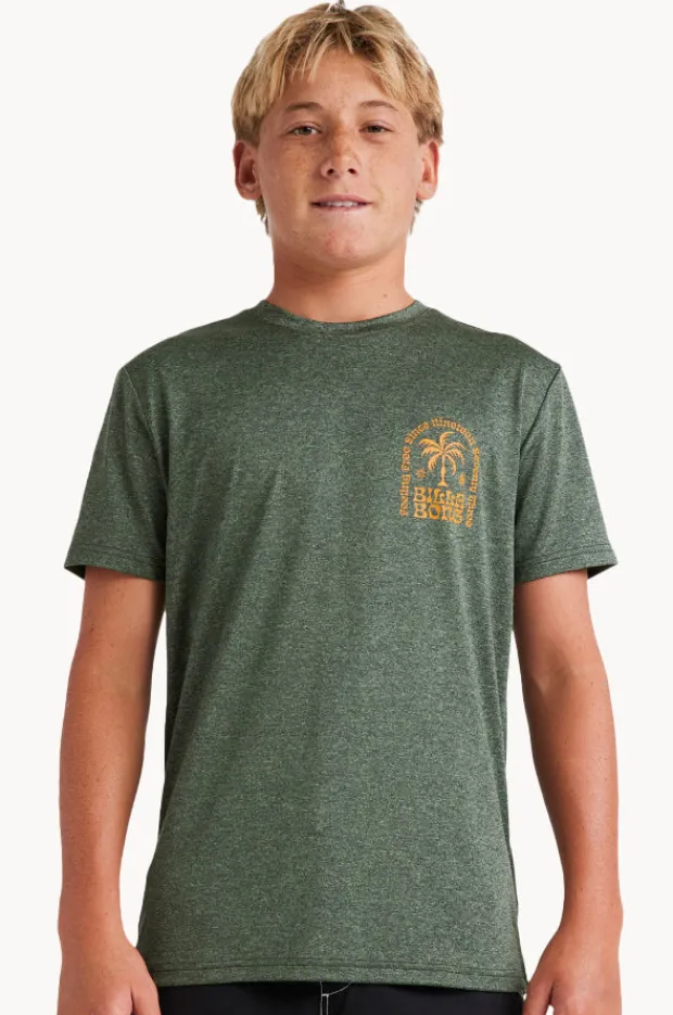 Rashies|Billabong Boys Big Wave Shazza Short Sleeve Suntop Military