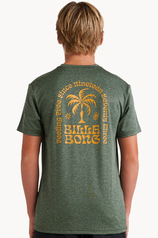 Rashies|Billabong Boys Big Wave Shazza Short Sleeve Suntop Military