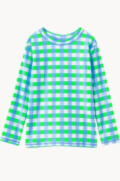 Rashies & Sunsuits|Rashies & Sunsuits|Milky Boys Check Suntop Green/blue