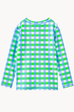 Rashies & Sunsuits|Rashies & Sunsuits|Milky Boys Check Suntop Green/blue