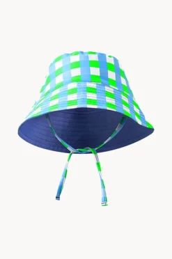 Hats|Milky Boys Check Swim Hat Green/blue