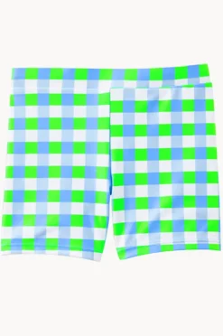 Trunks|Milky Boys Check Swim Short Green/blue