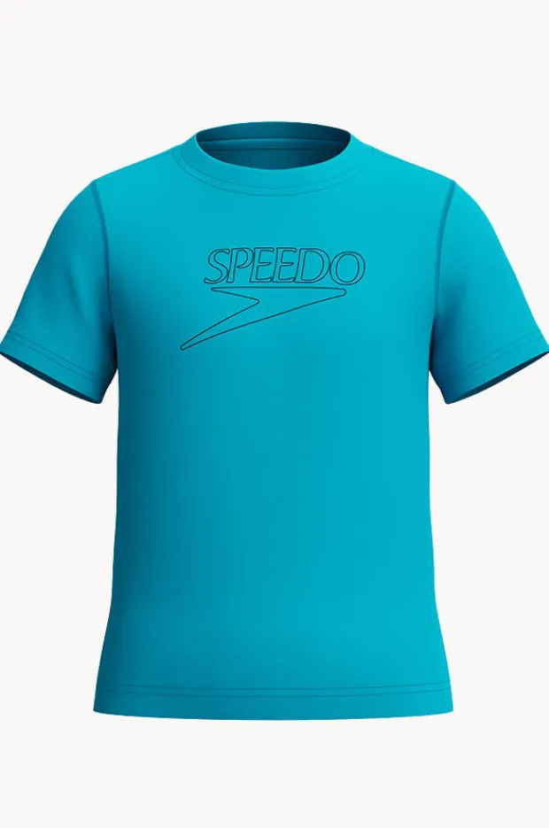 Rashies|Speedo Boys Classic Logo Short Sleeve Suntop Blue