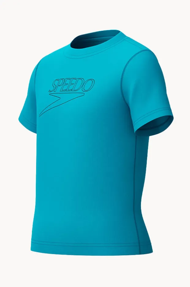Rashies|Speedo Boys Classic Logo Short Sleeve Suntop Blue