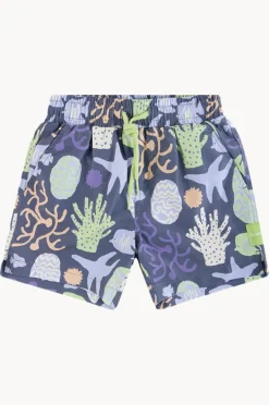 Boardshorts|Skwosh Boys Coral Chaos Eco Short Charcoal