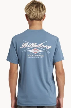 Rashies|Billabong Boys Crossboards Short Sleeve Suntop Teal