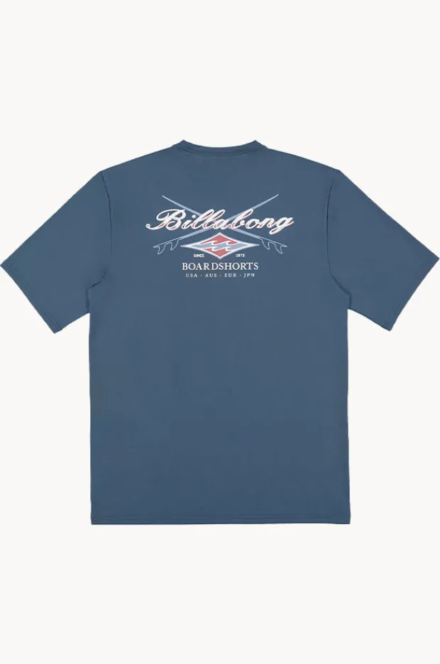 Rashies|Billabong Boys Crossboards Short Sleeve Suntop Teal