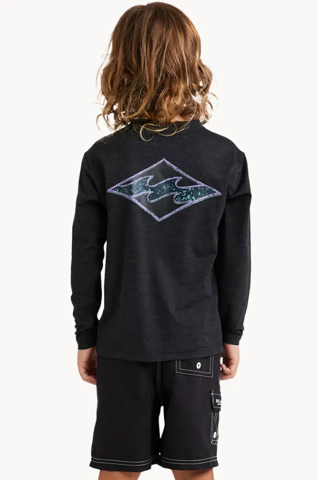 Rashies & Sunsuits|Billabong Boys Diamond Shoreline Long Sleeve Suntop BLACK