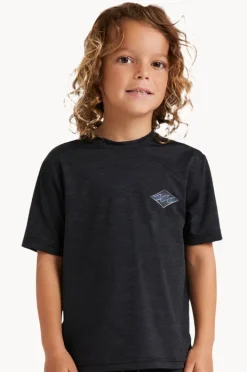 Rashies & Sunsuits|Billabong Boys Diamond Shoreline Short Sleeve Suntop BLACK