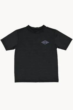 Rashies & Sunsuits|Billabong Boys Diamond Shoreline Short Sleeve Suntop BLACK