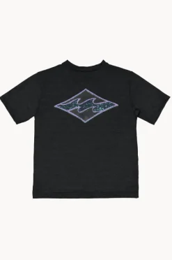 Rashies & Sunsuits|Billabong Boys Diamond Shoreline Short Sleeve Suntop BLACK