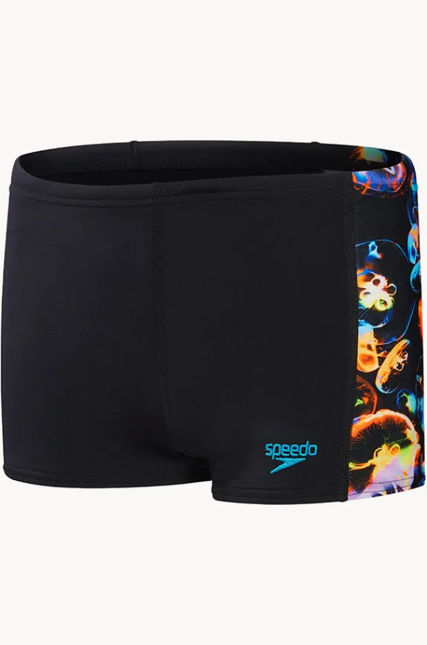 Trunks|Speedo Boys Digital Allover Aquashort Black/multi