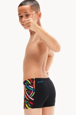 Trunks|Speedo Boys Digital Panel Aquashort Black/multi