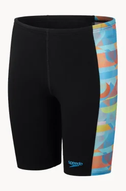 Jammers|Speedo Boys Digital Panel Jammer Black/blue