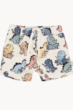Boardshorts|Boardshorts|Huxbaby Boys Dino Boardshort Almond