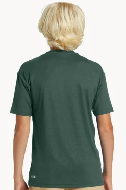 Rashies|Quiksilver Boys DNA Bubble Logo Short Sleeve Suntop Forest