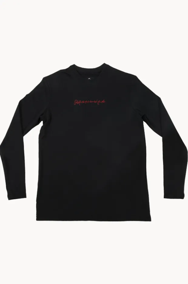 Rashies|Quiksilver Boys DNA Rushed Surf Long Sleeve Suntop BLACK