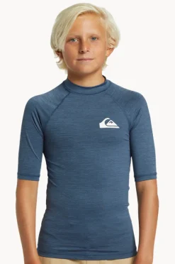 Rashies|Quiksilver Boys Everyday Short Sleeve Suntop Indigo