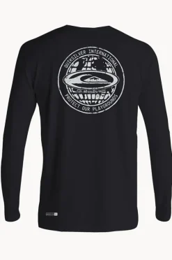Rashies|Quiksilver Boys Everyday Surf Long Sleeve Suntop BLACK